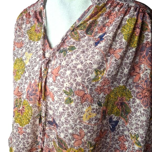 Joie “Mintee G” Peasant Blouse – Warm Terracotta Floral – Women’s Large (NWT Con - Picture 4 of 7